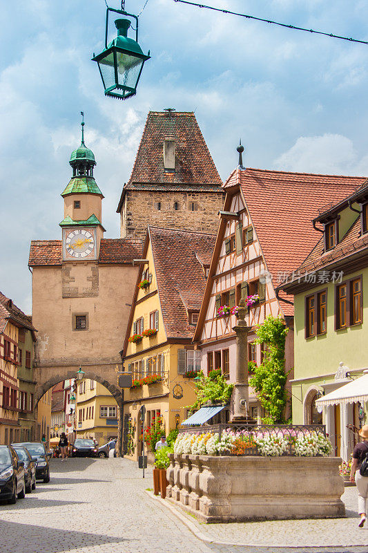 历史小镇Rothenburg ob der Tauber, Franconia, Bavaria, Germany